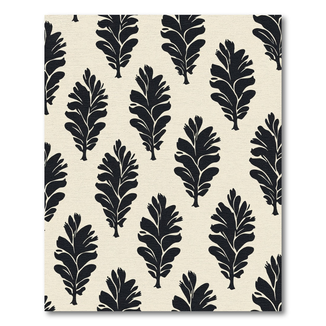 Black Fern Allover Pattern Rug