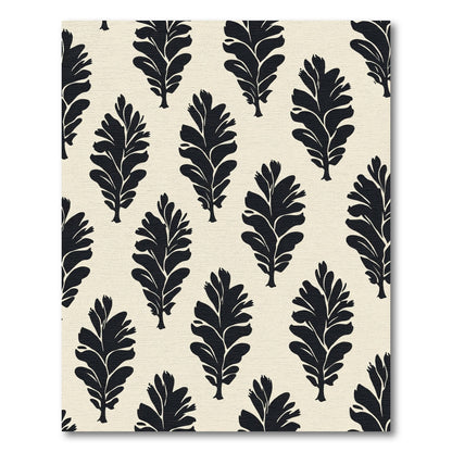 Black Fern Allover Pattern Rug