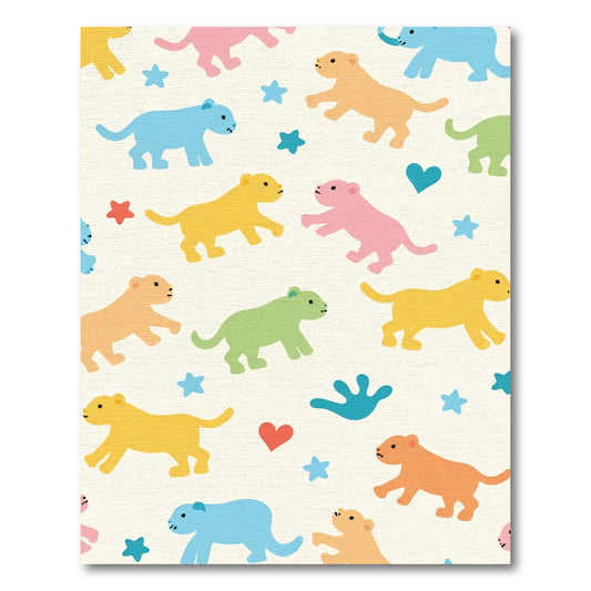 Cute Colorful Cub Stars Heart Rug