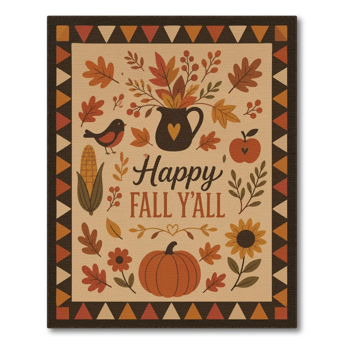Happy Fall Y'all Autumn Harvest Area Rug