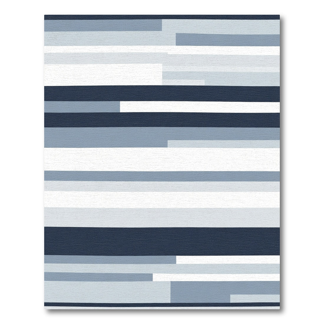 Modern Horizontal Blue White Stripe Rug