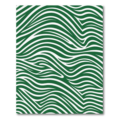 Emerald Green Abstract Wavy Stripes Rug