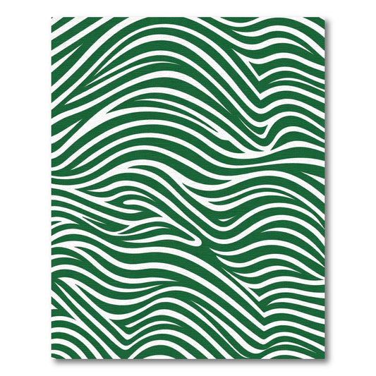 Emerald Green Abstract Wavy Stripes Rug