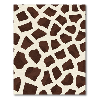 Brown White Abstract Animal Spots Rug