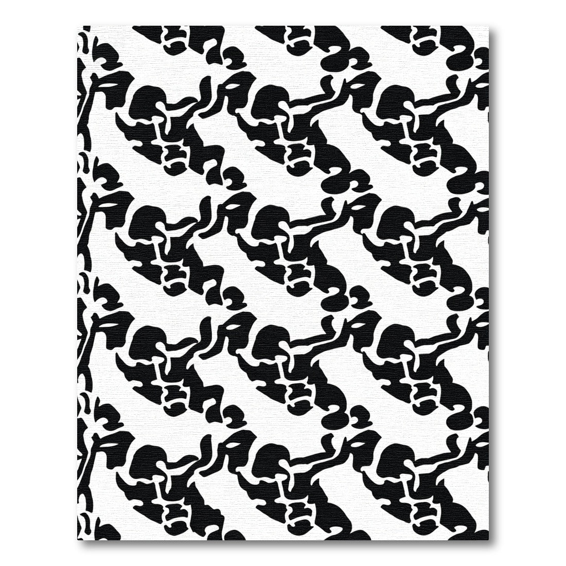 Black White Abstract Tribal Rug