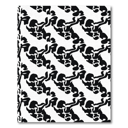 Black White Abstract Tribal Rug