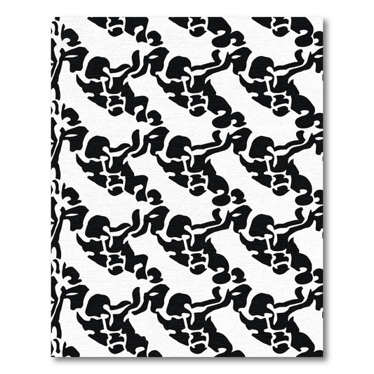 Black White Abstract Tribal Rug
