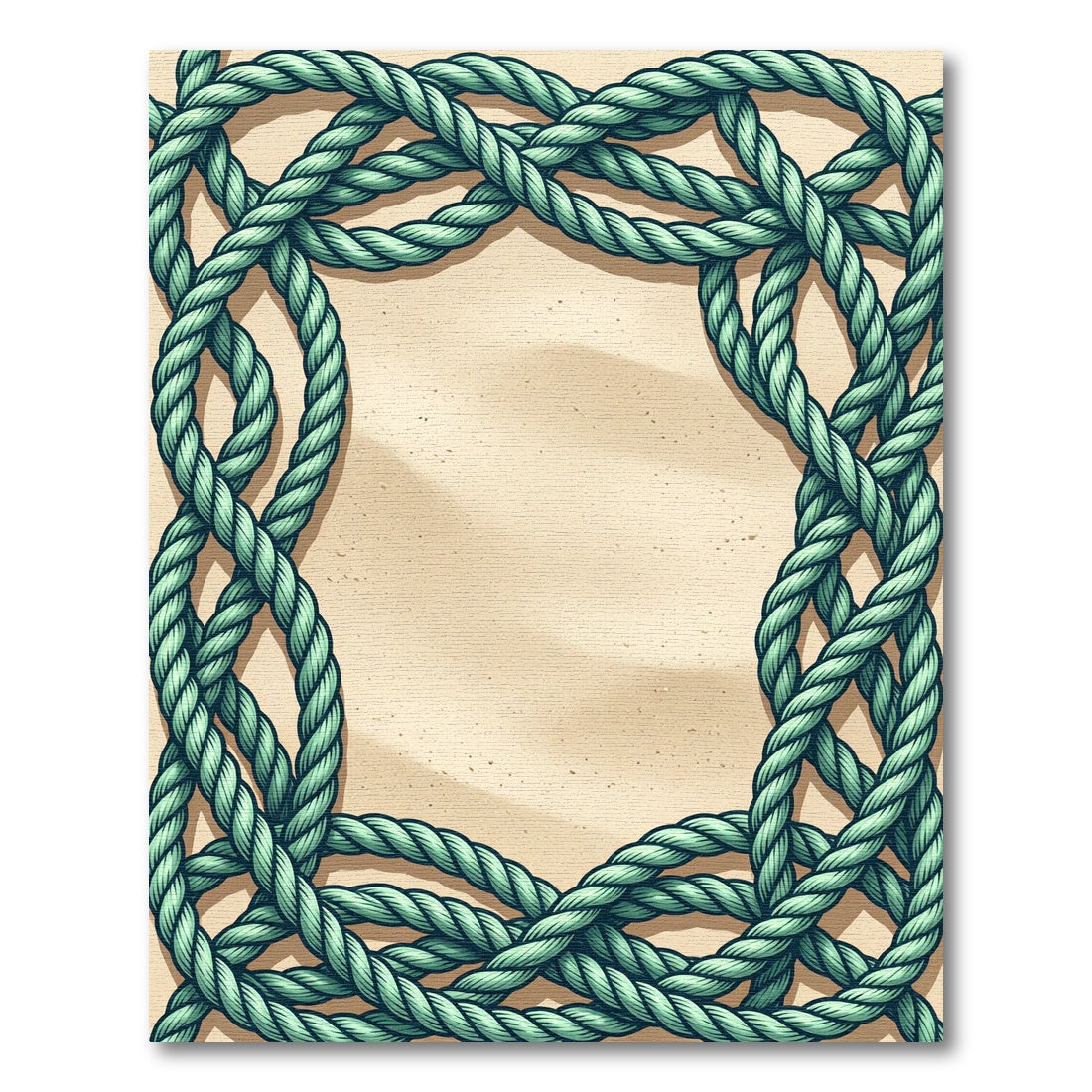 Ocean Blue Woven Rope Frame Rug