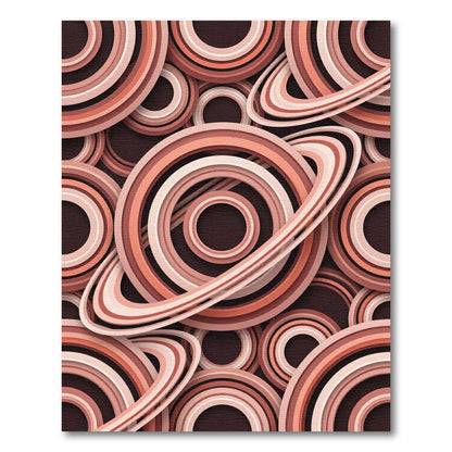 Retro Orange Concentric Circles Rug