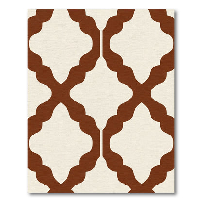 Classic Ochre Quatrefoil Lattice Rug