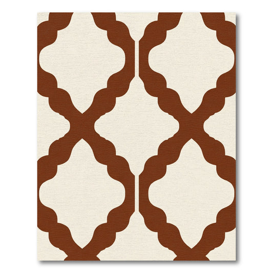 Classic Ochre Quatrefoil Lattice Rug