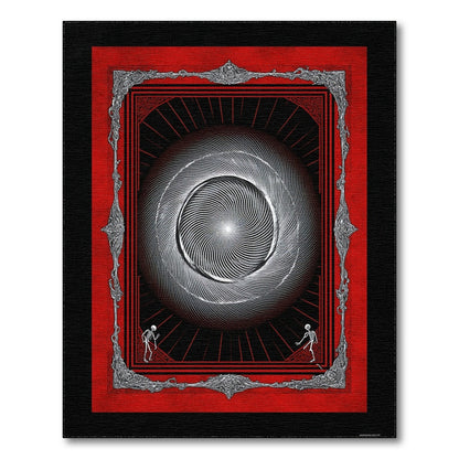 Red Vortex Skeleton Area Rug