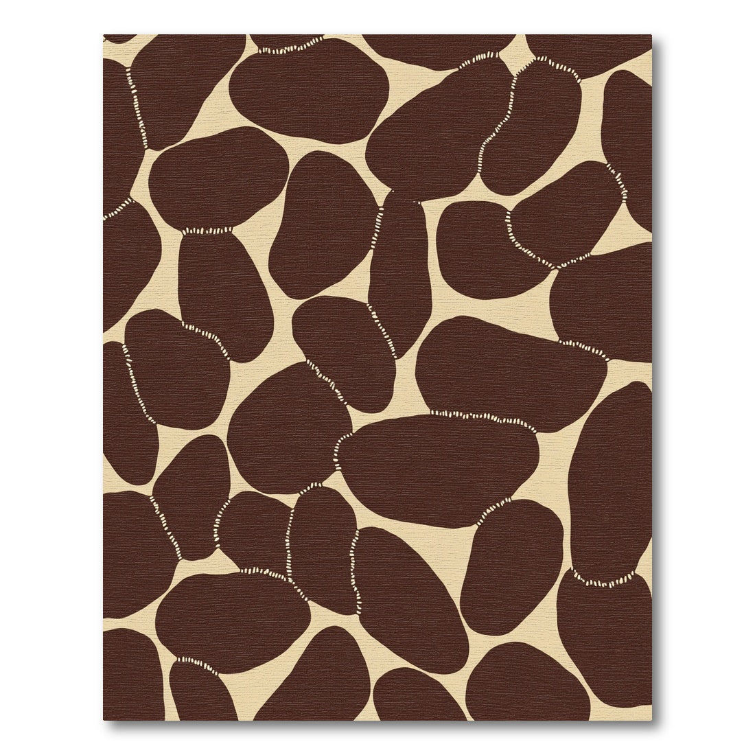 Brown And Cream Abstract Pebble Pattern Rug