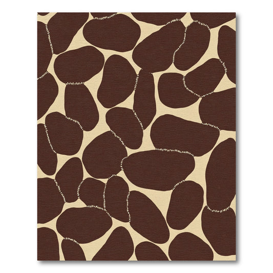 Brown And Cream Abstract Pebble Pattern Rug