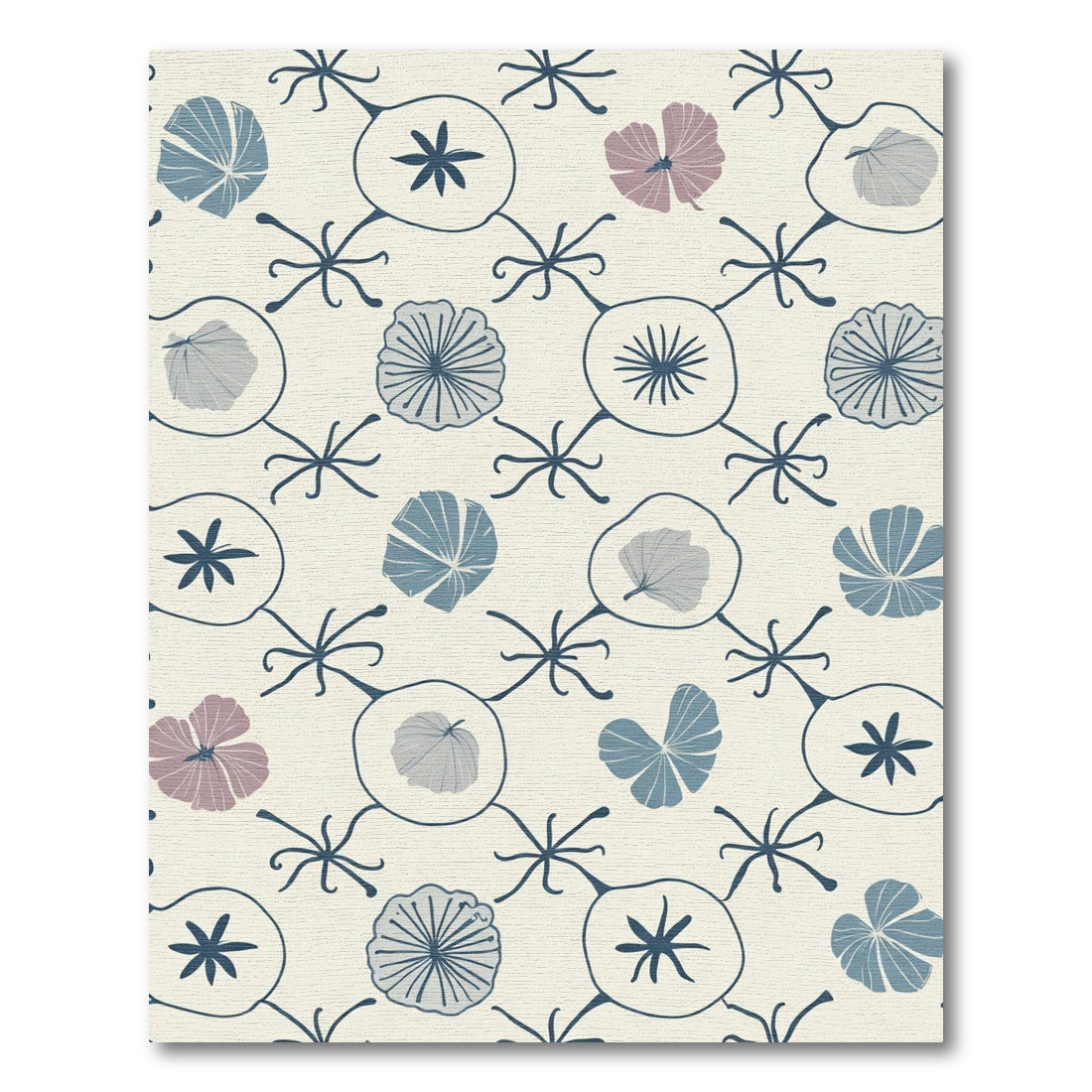 Whimsical Floral Vine Motif Rug