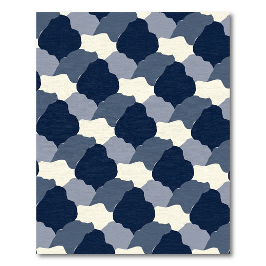 Navy Blue Organic Mountain Range Rug