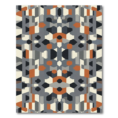 Geometric Abstract Mid Century Modern Rug