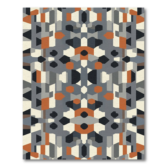 Geometric Abstract Mid Century Modern Rug