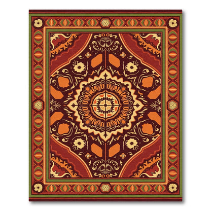Rich Autumnal Medallion Geometric Rug