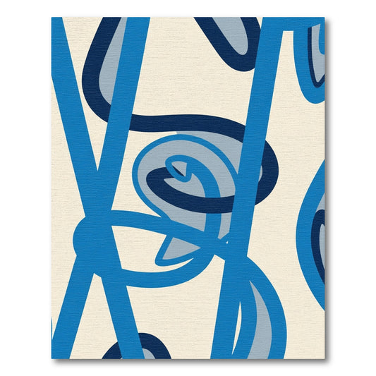 Midnight Blue Swirl Collage Rug
