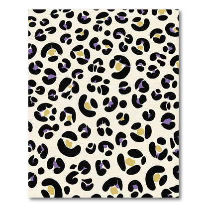Cream Black Purple Gold Spots Rug