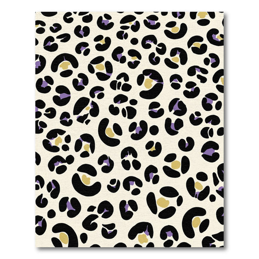 Cream Black Purple Gold Spots Rug