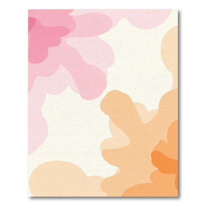 Soft Peach Pink Cloudscape Abstract Rug