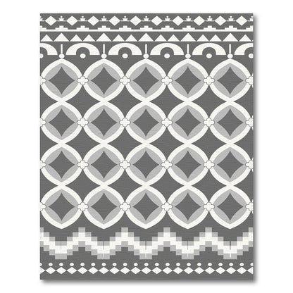 Grey Geometric Lattice Area Rug