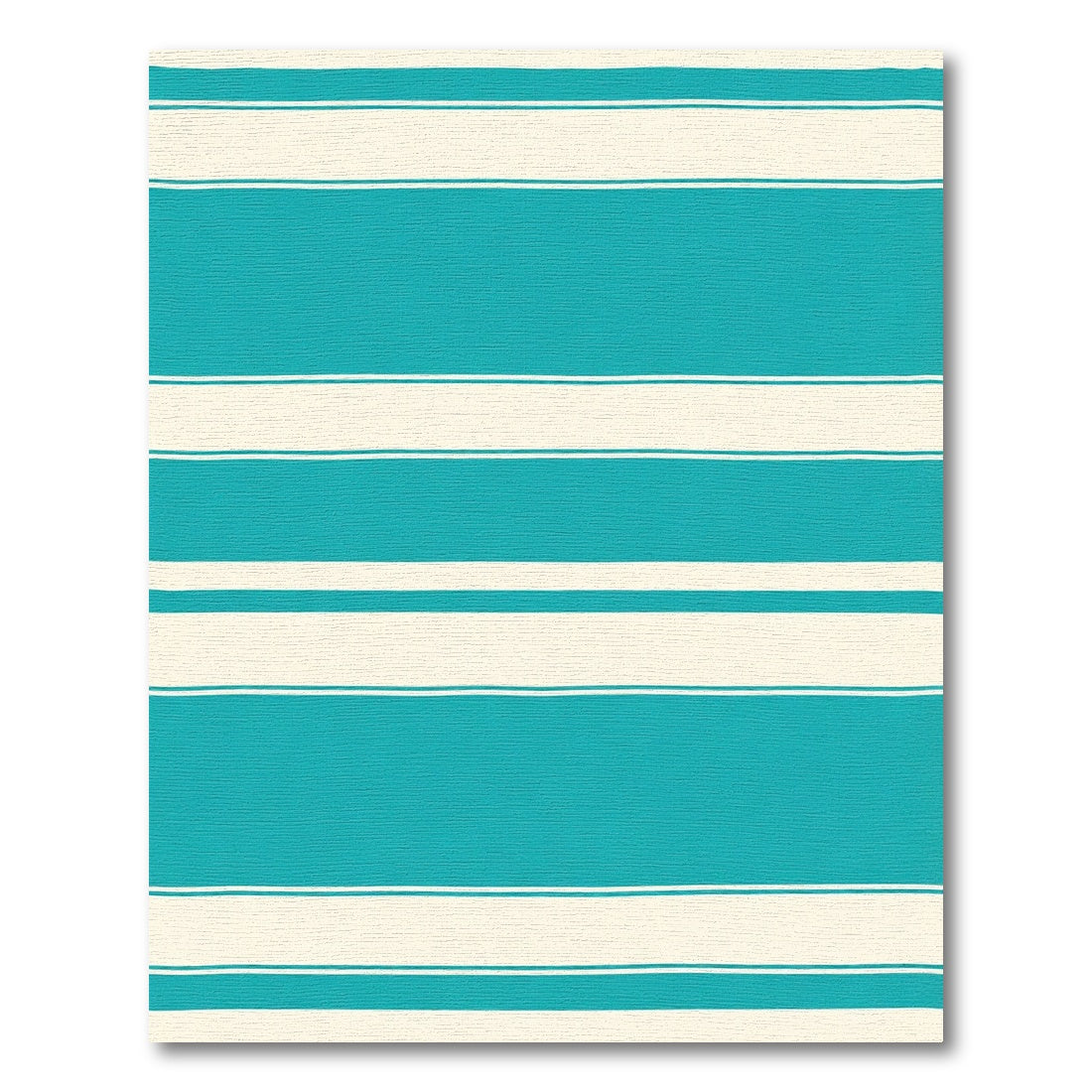 Coastal Teal Cream Bold Stripes Rug