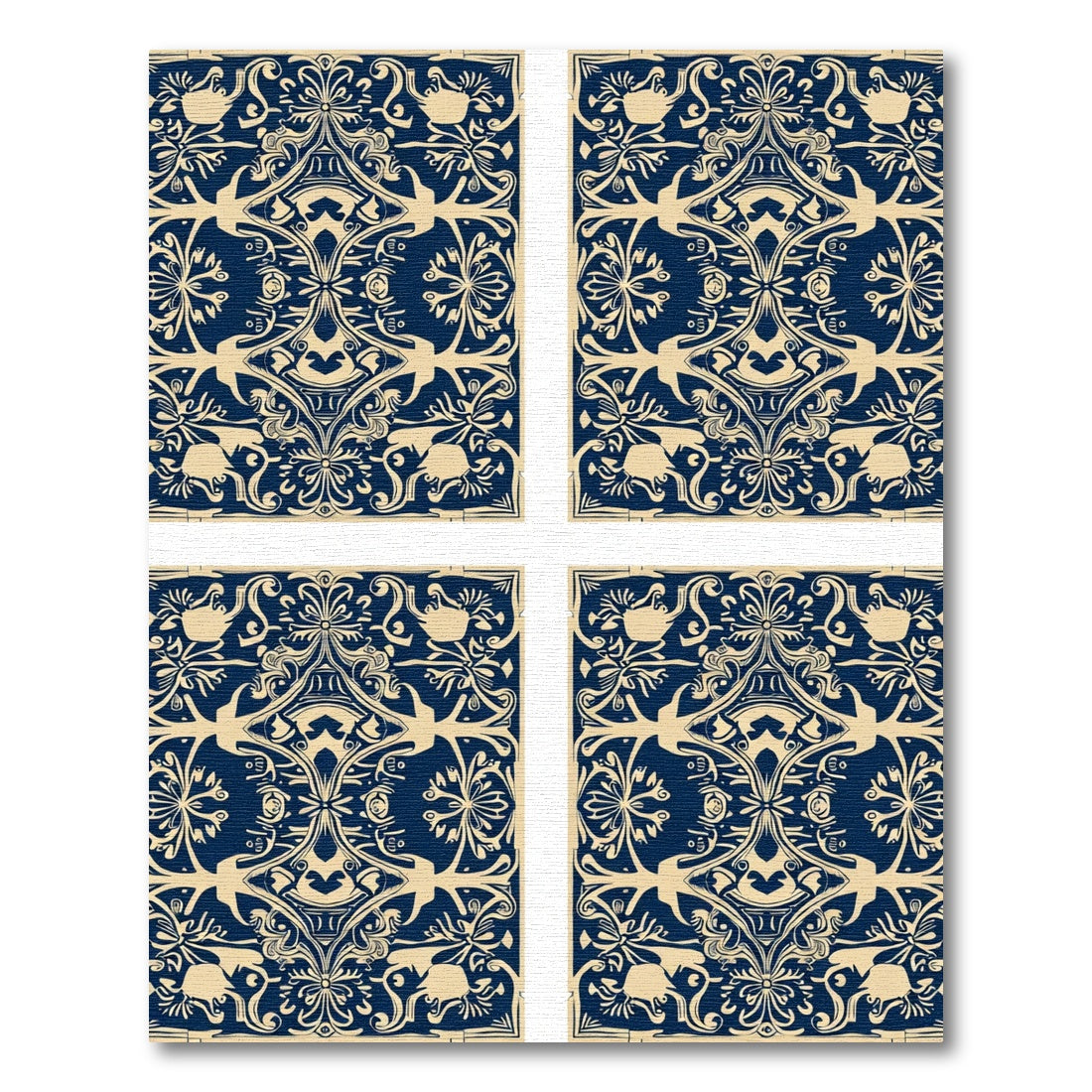 Tuscan Navy Golden Archway Medallion Rug