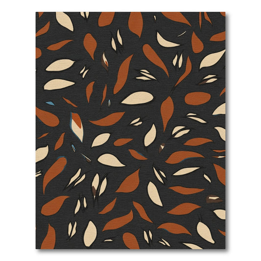 Abstract Autumn Leaf Scatter Rug