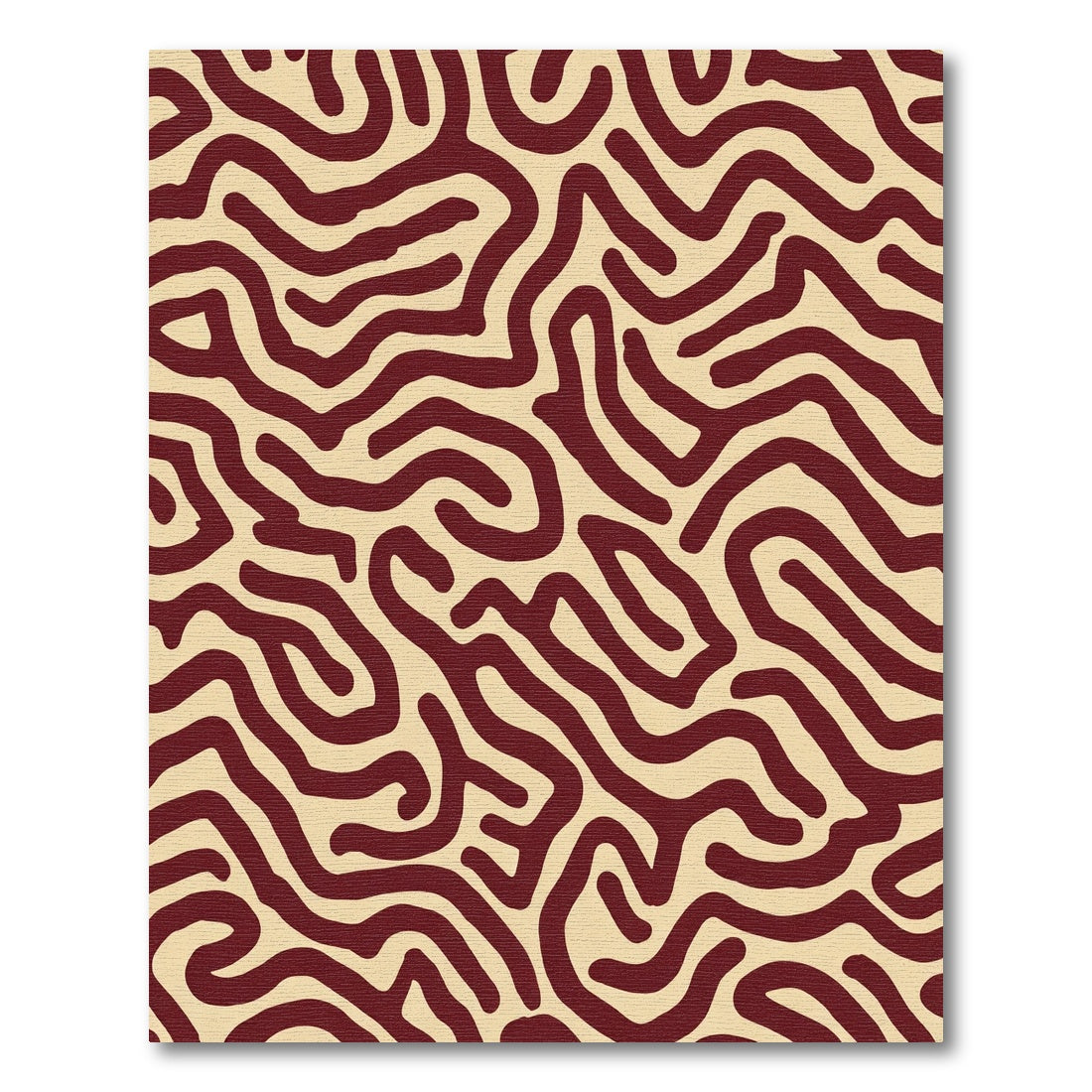 Crimson Cream Organic Maze Rug