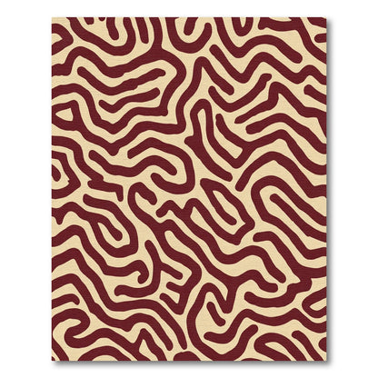 Crimson Cream Organic Maze Rug
