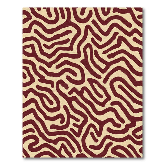 Crimson Cream Organic Maze Rug