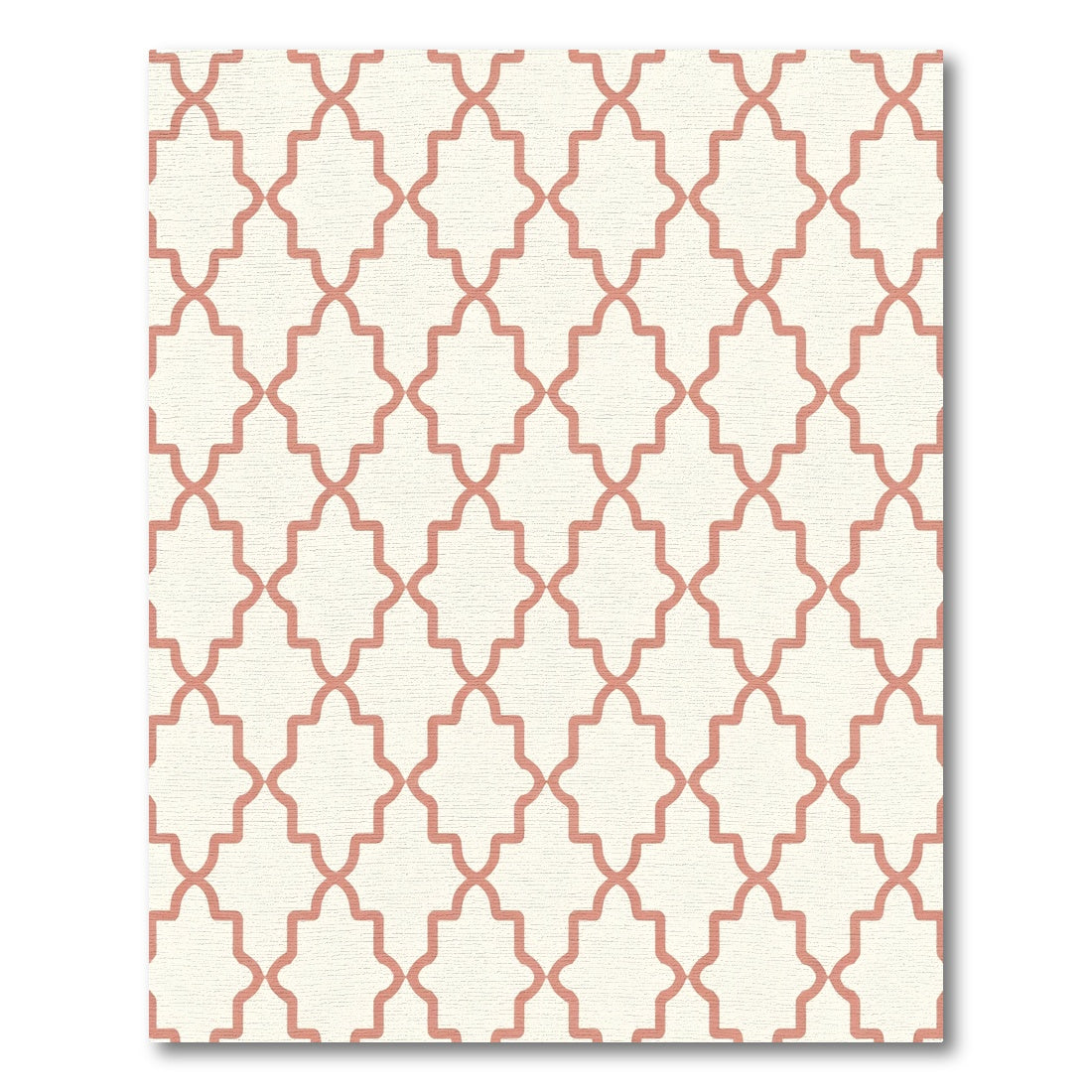 Coral Quatrefoil Lattice Repeat Rug