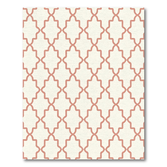 Coral Quatrefoil Lattice Repeat Rug