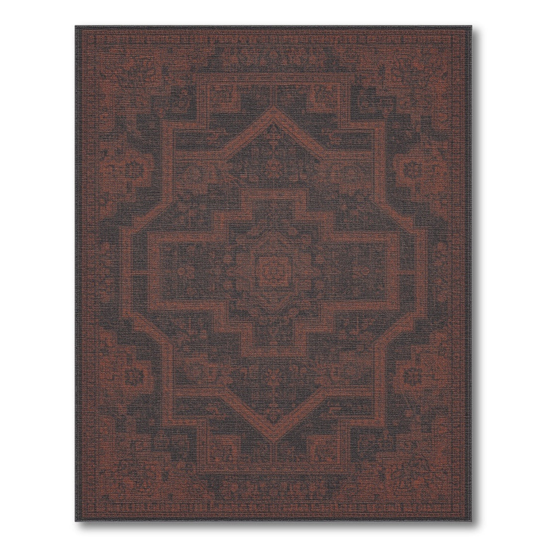 Deep Red Distressed Vintage Area Rug