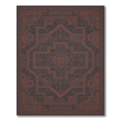 Deep Red Distressed Vintage Area Rug
