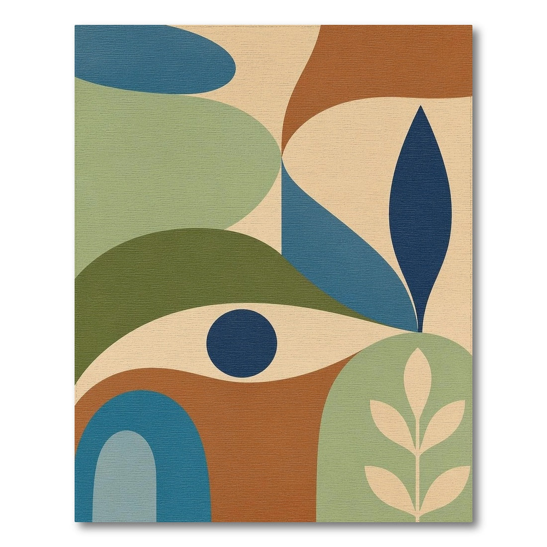 Beige Abstract Area Rug with Organic Shapes