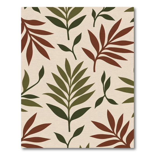 Earthy Leaf Composition Rug