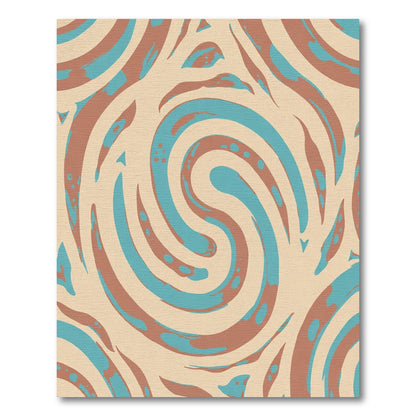 Abstract Teal Copper Swirl Rug