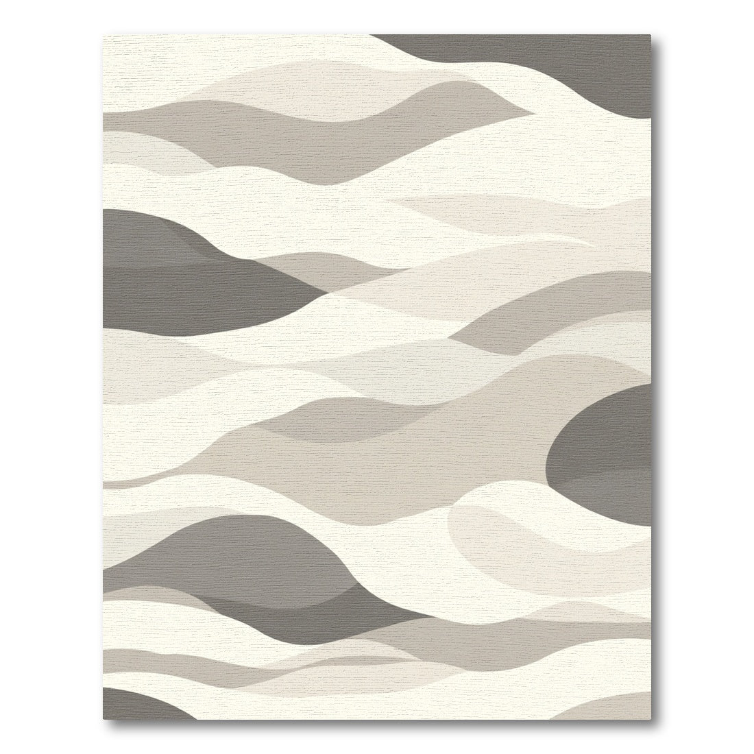 Neutral Toned Abstract Wave Landscape Rug