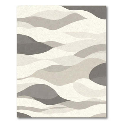 Neutral Toned Abstract Wave Landscape Rug
