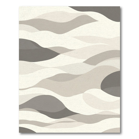 Neutral Toned Abstract Wave Landscape Rug
