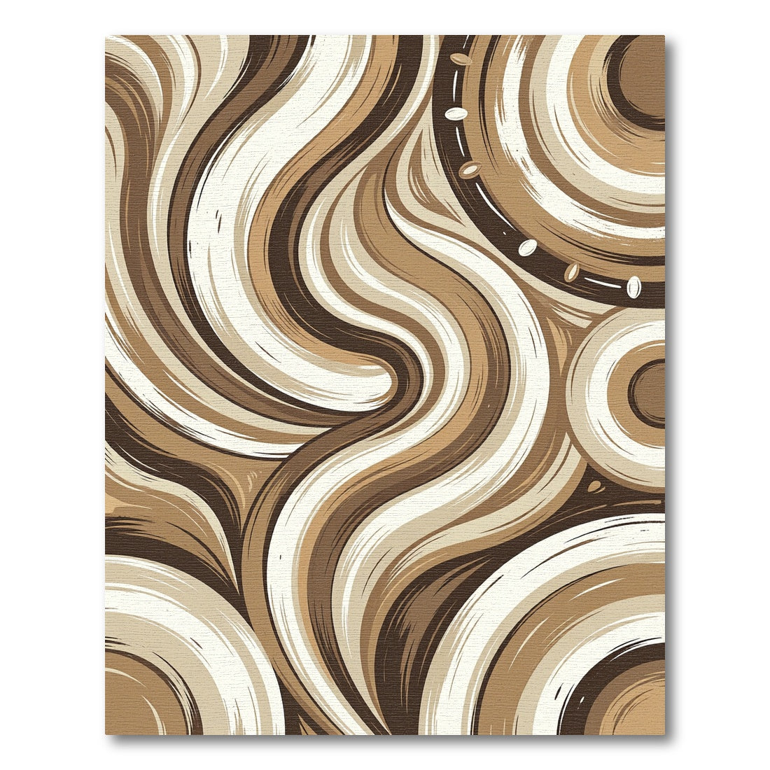 Earthy Swirls Abstract Brown Cream Rug