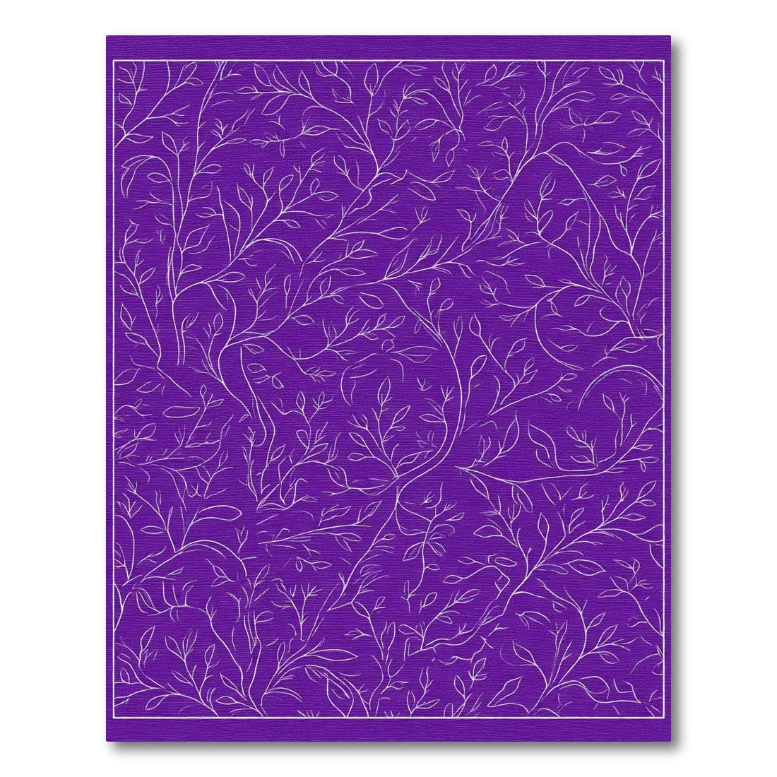 Vibrant Purple White Vine Abstract Rug