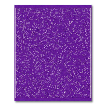 Vibrant Purple White Vine Abstract Rug