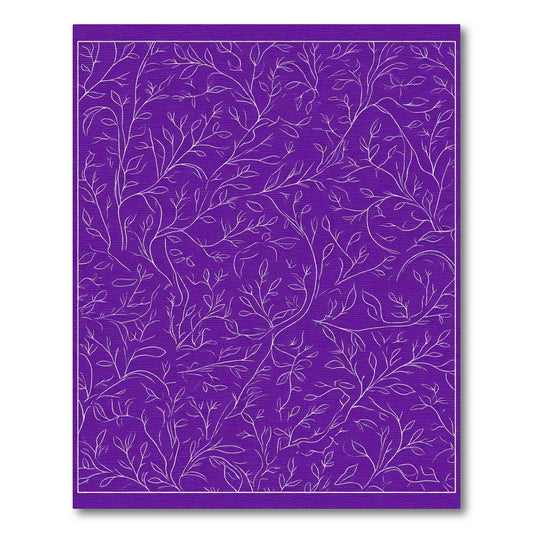 Vibrant Purple White Vine Abstract Rug