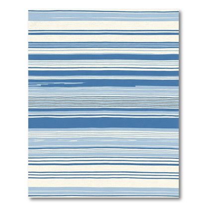 Eclectic Blue White Stripe Rug