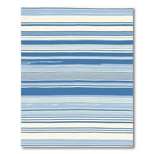 Eclectic Blue White Stripe Rug
